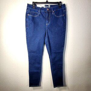Seven7 Womans 8 High Rise Skinny Denim Jean Medium Wash Eco-Friendly